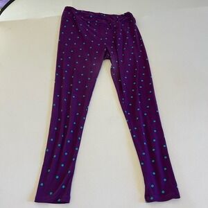Lularoe purple blue polka dot leggings Tall & Curvy